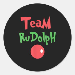 Pegatina Redonda Equipo Rudolph - Rudolph La nariz roja Reno