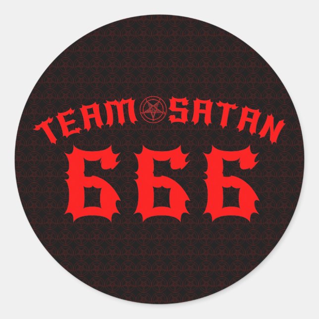 Pegatina Redonda Equipo Satan 666 (Anverso)