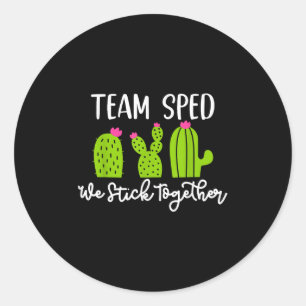 Pegatina Redonda Equipo Sped Nos Mantener Unidos Profesor Enseñando