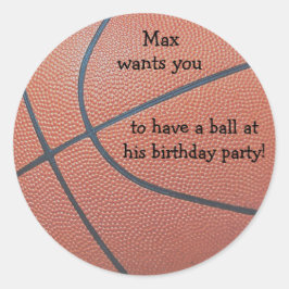 Pegatina Redonda Equipo Spiri_basketball texture_Have a ball b-day