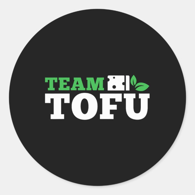 Pegatina Redonda Equipo Tofu Workout Vegan Bodybuilding Fitness Pla (Anverso)