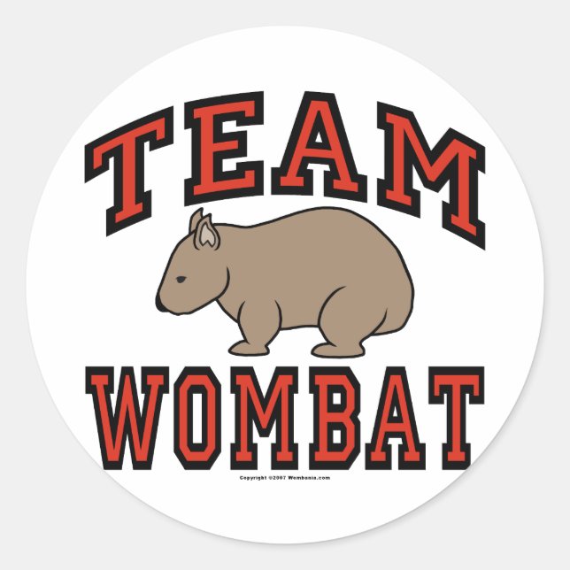 Pegatina Redonda Equipo Wombat III (Anverso)