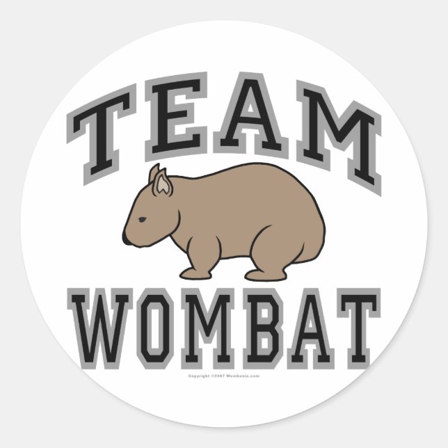 Pegatina Redonda Equipo Wombat V (Anverso)