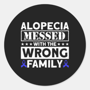 Pegatina Redonda Equivocado Con La Mala Conciencia De La Alopecia F