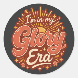 Pegatina Redonda Era de Gloria Fe Cristiana Retro Religiosa