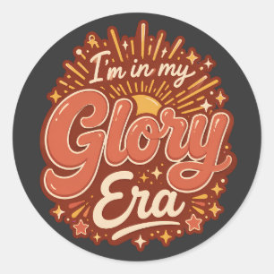 Pegatina Redonda Era de Gloria Fe Cristiana Retro Religiosa