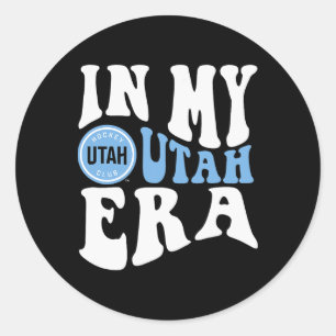 Pegatina Redonda Era del Club de Hockey de Utah Dark Heather Oficia