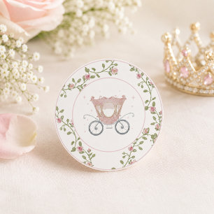 Pegatina Redonda Érase una vez Princesa Rosa carrier 1st