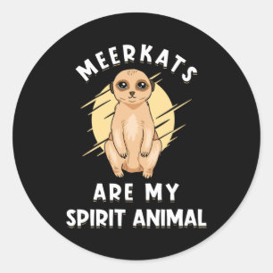 Pegatina Redonda Erdmännchen Spirit Animal