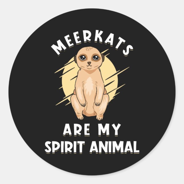Pegatina Redonda Erdmännchen Spirit Animal (Anverso)