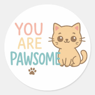Pegatina Redonda Eres Atractivo - Diseño Cuaderno De Un Pun De Gato