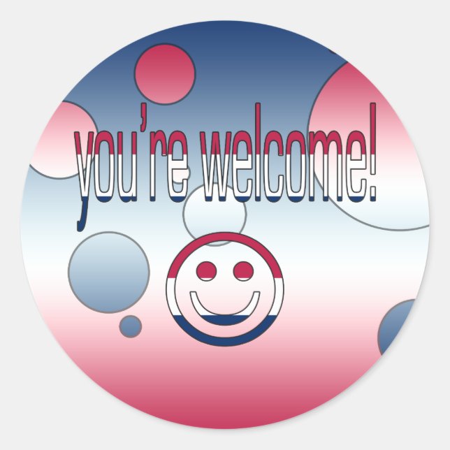 Pegatina Redonda ¡Eres bienvenido! La bandera de Estados Unidos col (Anverso)