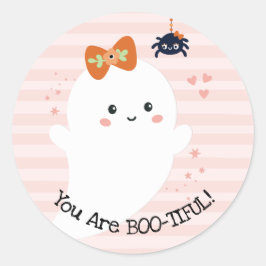 Pegatina Redonda Eres Bootiful Kawaii Ghost Halloween