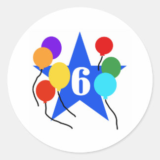 Pegatina Redonda Eres el cumpleaños número 6 de Star