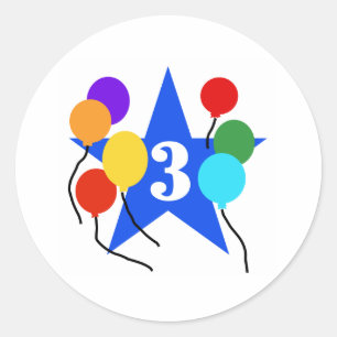 Pegatina Redonda Eres el tercer cumpleaños de la estrella