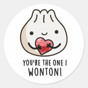 Pegatina Redonda Eres el único que Wonton Funny Food Dimsum Pun