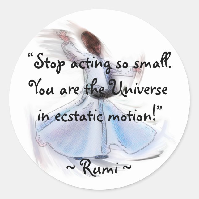 Pegatina Redonda ¡Eres El Universo! La sabiduría poética del RUMI (Anverso)