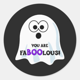 Pegatina Redonda Eres FaBOOlous Halloween Ghost