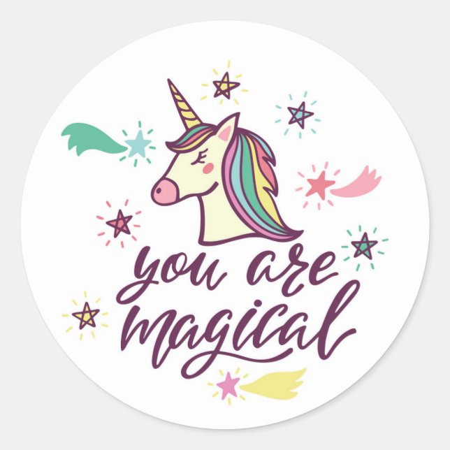 Pegatina Redonda Eres Mágico (Anverso)