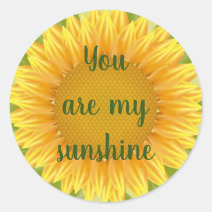 Pegatina Redonda Eres mi arte de Cita de Flor Sunshine Sunflower