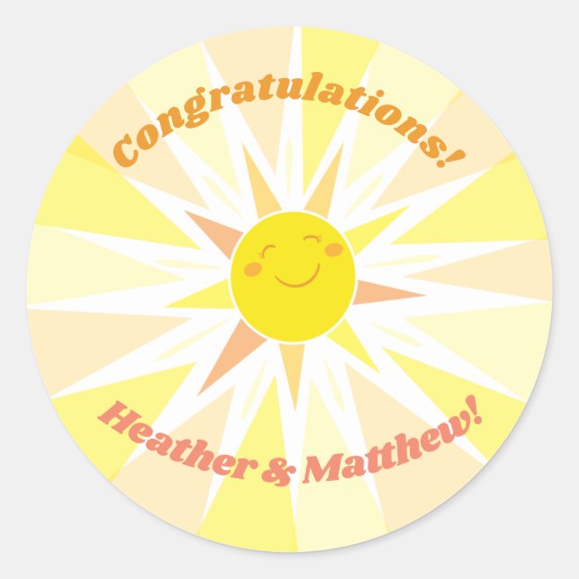 Pegatina Redonda Eres mi Baby Shower Sunshine (Anverso)