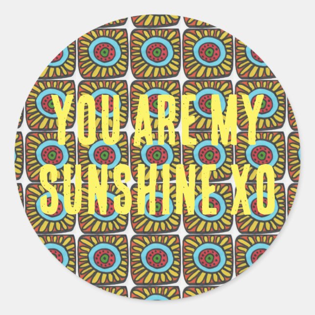 Pegatina Redonda Eres mi brillo de sol en el diseño de la serie Pop (Anverso)