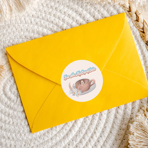 Pegatina Redonda Eres mi copa de la calma Boho Latte