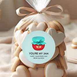 Pegatina Redonda Eres mi Jam Valentine, aula escolar para niños