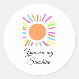 Pegatina Redonda eres mi sol naranjas amarillos rayos solares añadi