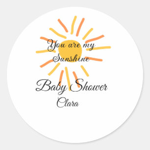 Pegatina Redonda eres mi sol naranjas amarillos rayos solares añadi