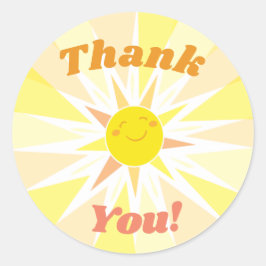 Pegatina Redonda Eres mi Sunshine Baby Shower Gracias