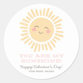 Pegatina Redonda Eres mi Sunshine Kids Classroom Valentine Day