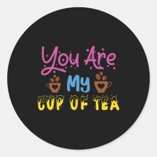 Pegatina Redonda Eres Mi Taza De Tea Valentine