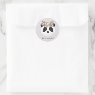 Pegatina Redonda ¡Eres pandástico! Cute Panda Bear 
