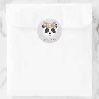 Pegatina Redonda ¡Eres pandástico! Cute Panda Bear