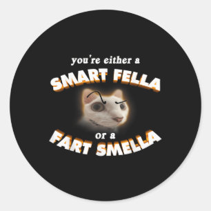 Pegatina Redonda Eres Un Chico Inteligente O Un Gato Meme De Fart S