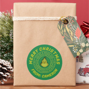 Pegatina Redonda Eres un miserable Mister Grinch   Feliz Navidad