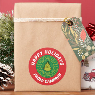 Pegatina Redonda Eres un tipo malo señor Grinch Feliz Navidad