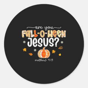 Pegatina Redonda ¿Eres una bomba de Halloween cristiana Jesús Fall-