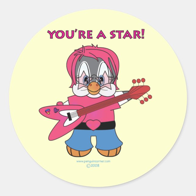 Pegatina Redonda ¡Eres una estrella! (Anverso)