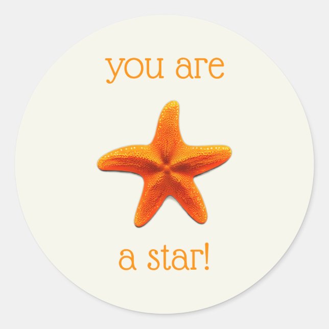 Pegatina Redonda Eres una estrella (Anverso)