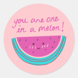 Pegatina Redonda Eres uno en melón