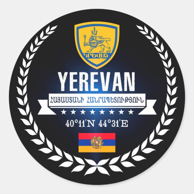 Pegatina Redonda Ereván (Anverso)