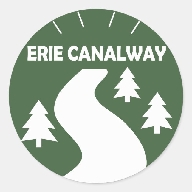 Pegatina Redonda Erie Canalway Trail (Anverso)