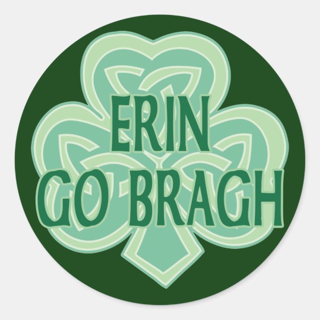 Pegatina Redonda Erin Go Bragh (Anverso)