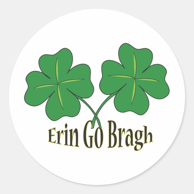 Pegatina Redonda Erin Go Bragh (Anverso)