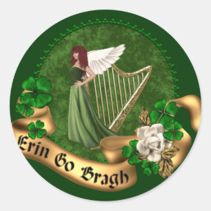 Pegatina Redonda Erin va irlandés de Bragh