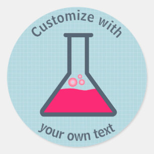 Pegatina Redonda Erlenmeyer Flask