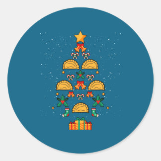 Pegatina Redonda Erogi Lish Land Christmas Tree Xmas Long Sleeve 