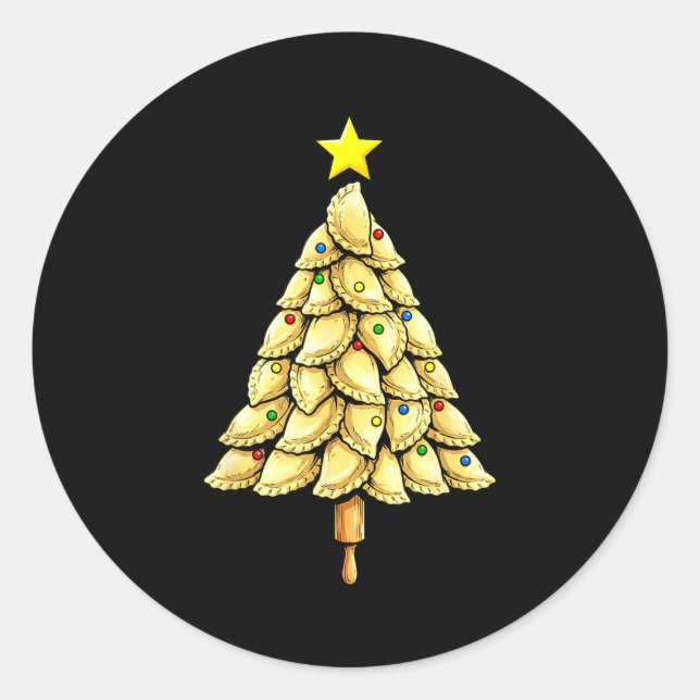 Pegatina Redonda Erogi Tree Christmas Xmas Funny Lish Food Costume  (Anverso)